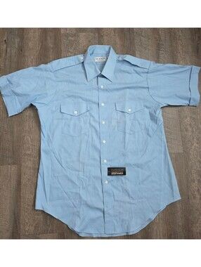 Van Heusen The Aviator Light Blue Wrinkle-Free Stain Shield Short Sleeve Shirt